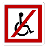 non accesible aux personnes à mobilité réduite